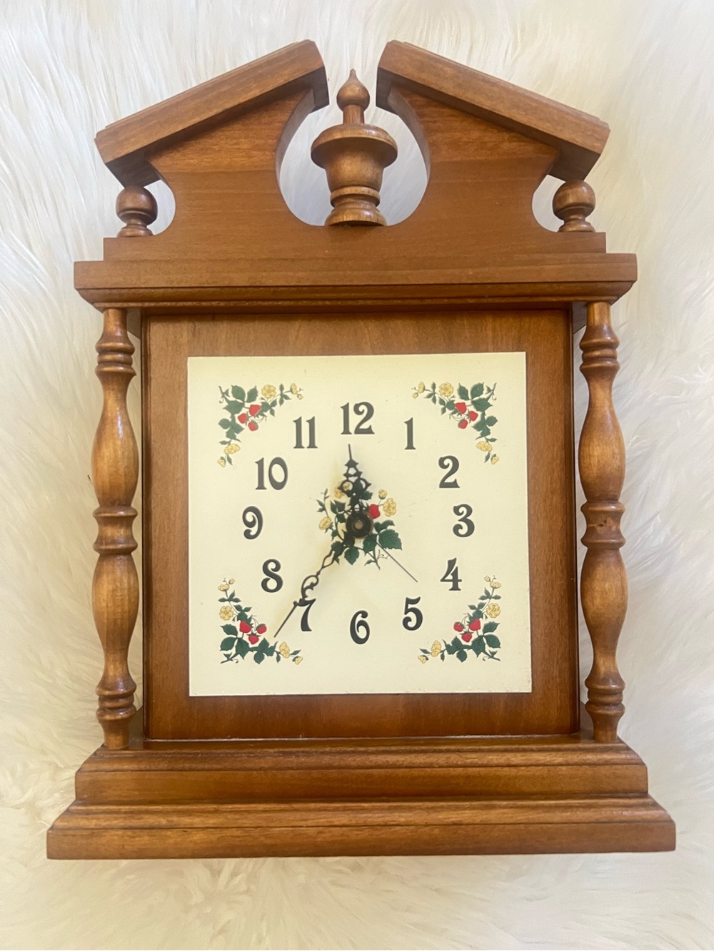 Vintage Stuart D Waterhouse Handcrafted Wood Steeple Mantel Clock USA Cottagecor